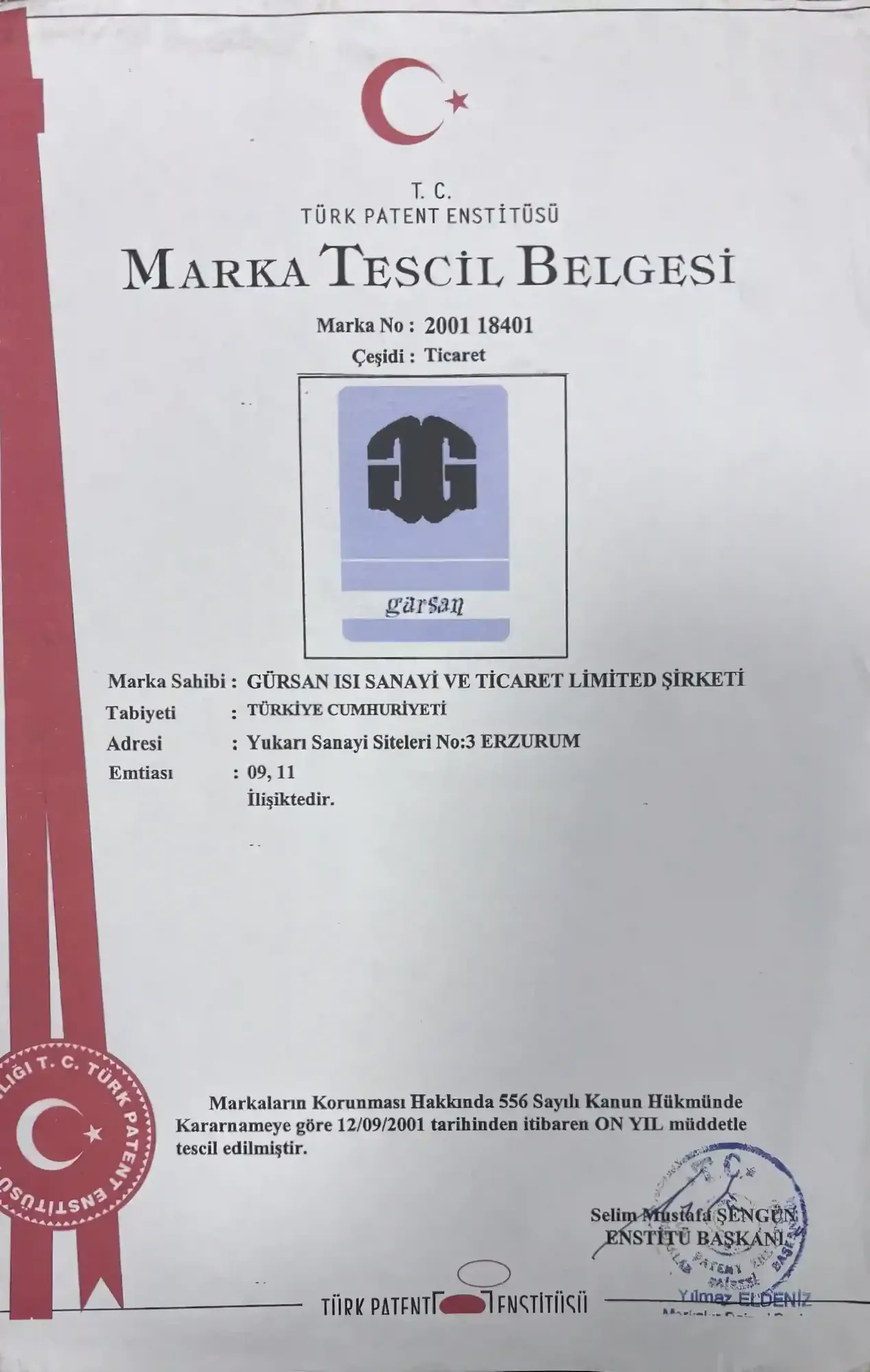 Gürsan Isı Sanayi - Kalite Sertifikası 3